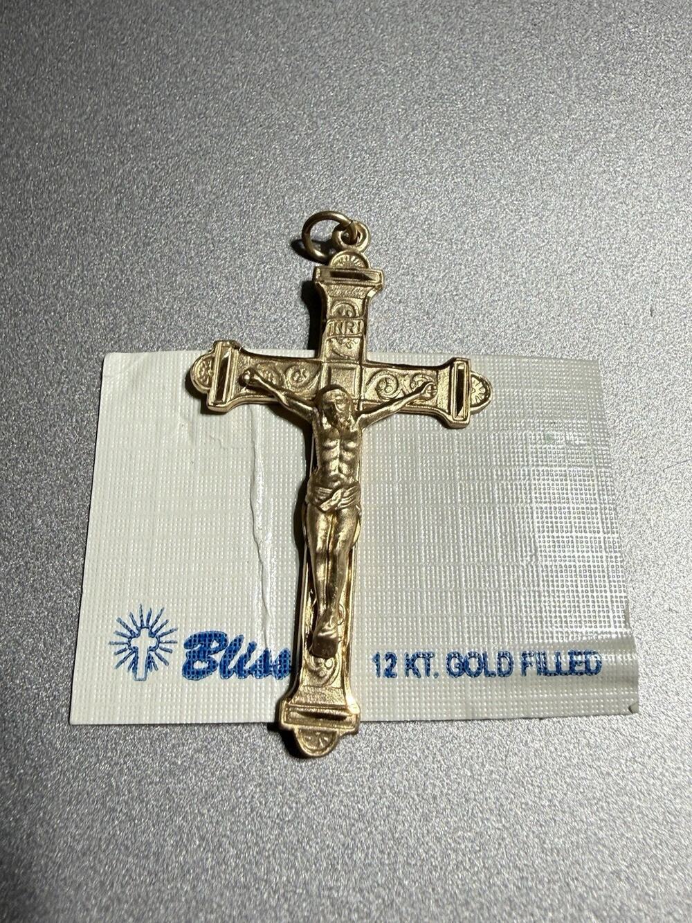 Vintage Bliss 12k GF Crucifix Pendant Beautiful New Old Stock